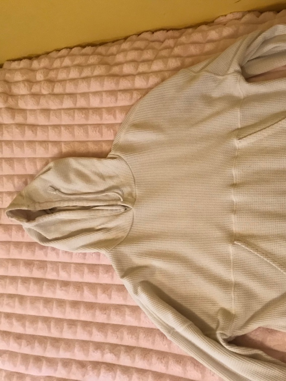 White Ribbed Hoodie